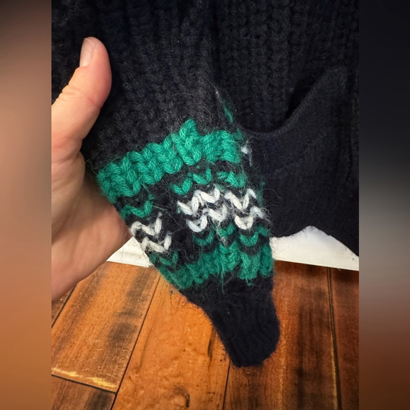 Eclectic Grandpa Chunky Knit Zip Cardigan Vintage Canadian Kurl King 60’s - Picture 8 of 11